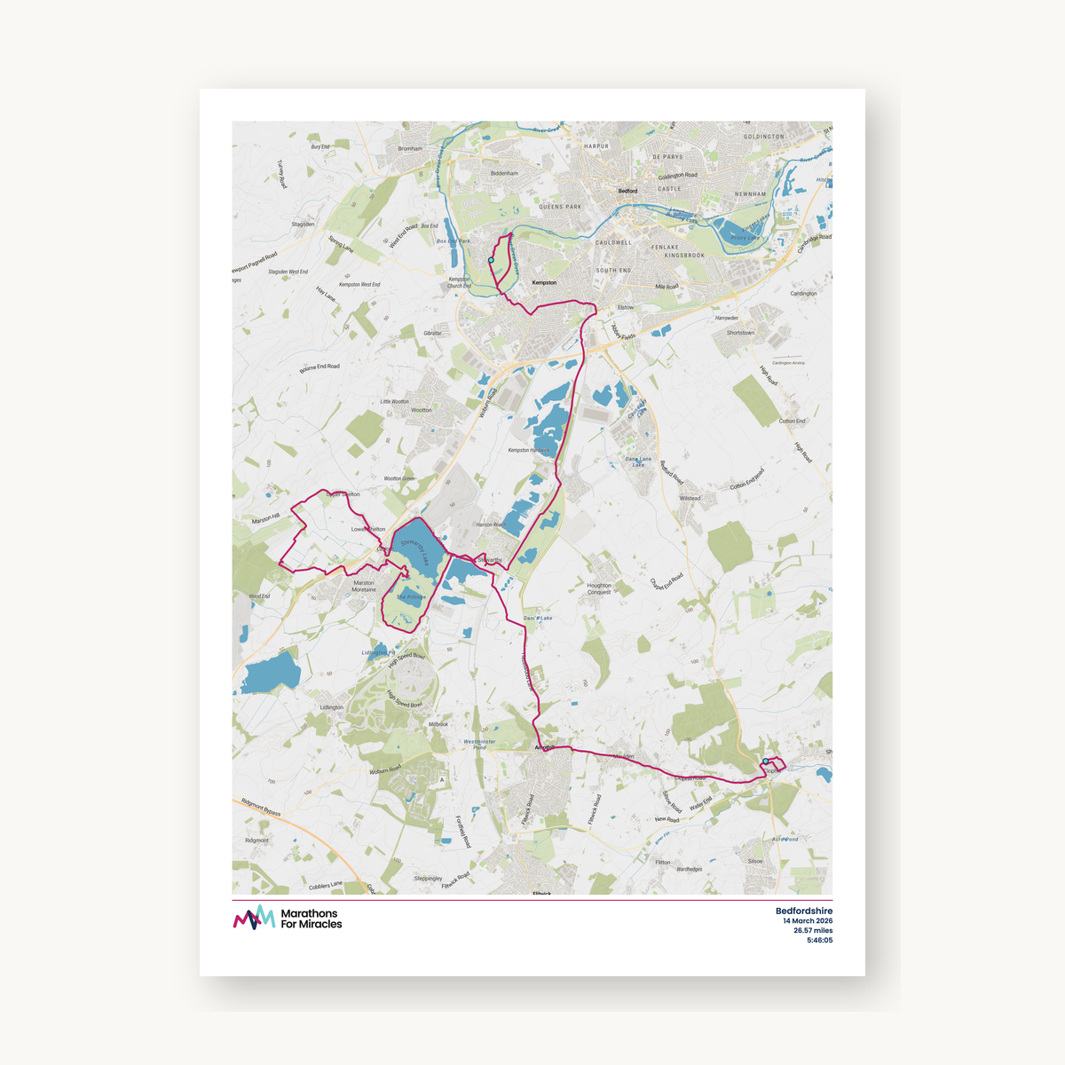 #12 - Bedfordshire Marathon Map