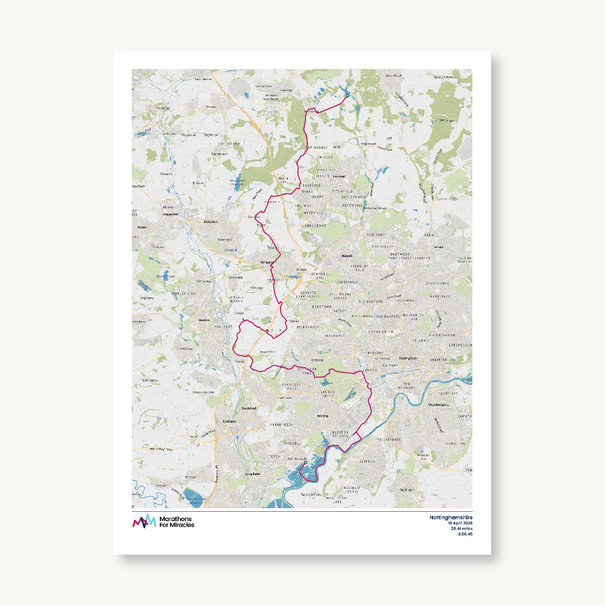 #17 - Nottinghamshire Marathon Map
