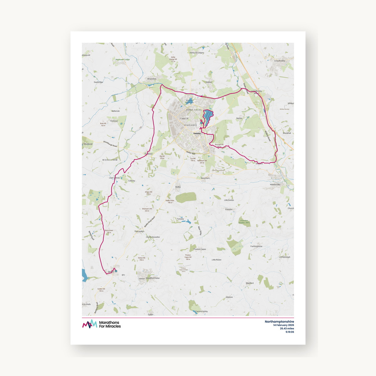 #8 - Northamptonshire Marathon Map