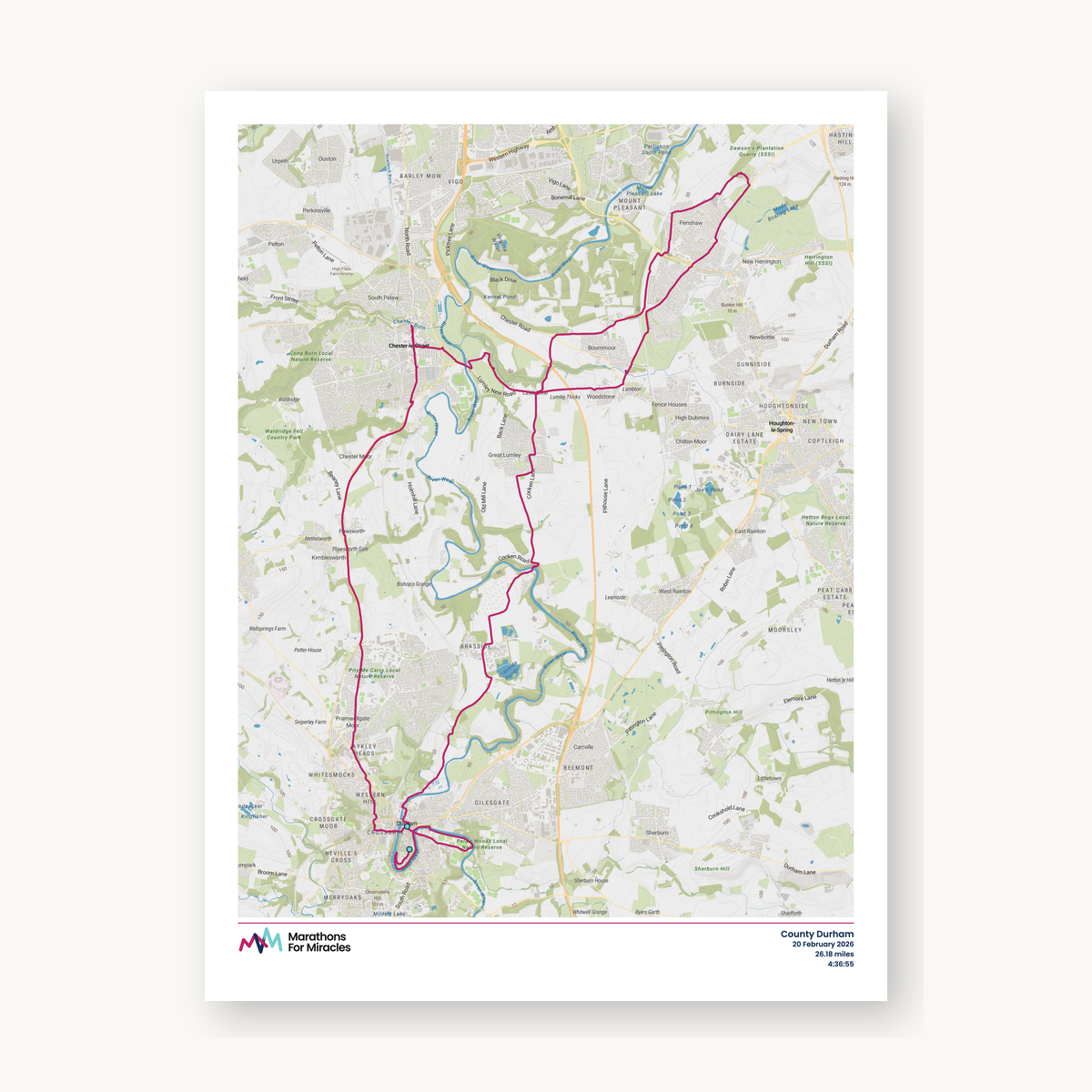 #9 - County Durham Marathon Map